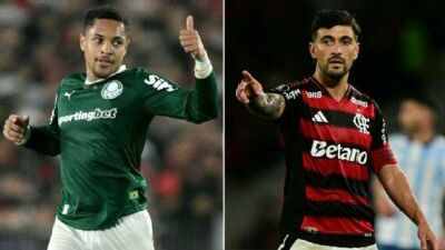 Imagem da notícia Palmeiras e Flamengo decidem hegemonia brasileira na Libertadores, neste sábado (29); veja histórico e onde assistir